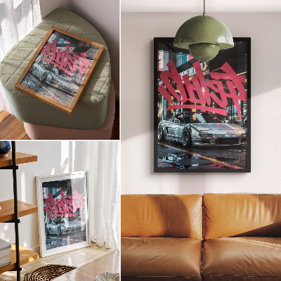 Poster na stenu Graffiti športových áut v modernej mestskej atmosfére