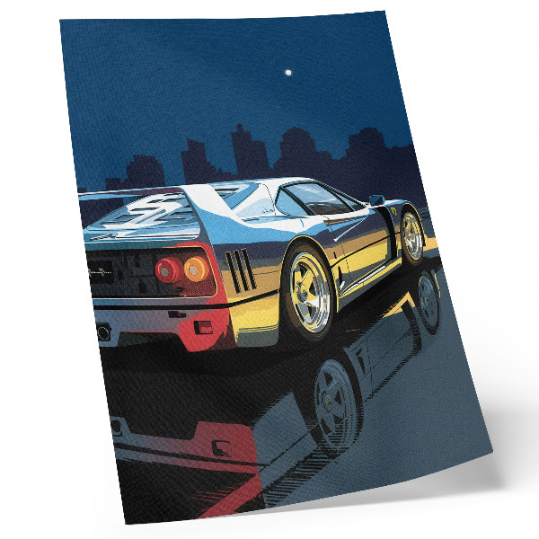 Poster na stenu Športové auto mesto noc moderná elegancia