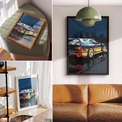 Poster na stenu Športové auto mesto noc moderná elegancia