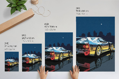 Poster na stenu Športové auto mesto noc moderná elegancia
