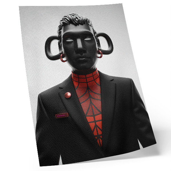 Plagát do obývačky Futuristický dizajn s čiernočerveným motívom