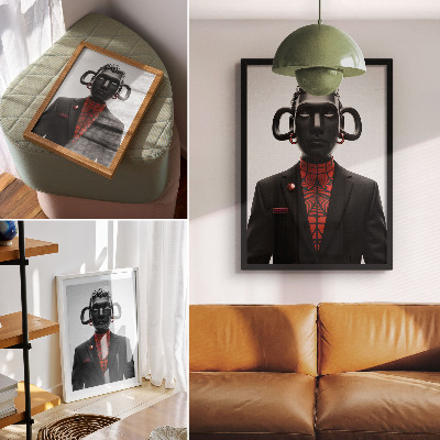 Plagát do obývačky Futuristický dizajn s čiernočerveným motívom