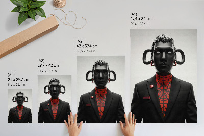 Plagát do obývačky Futuristický dizajn s čiernočerveným motívom