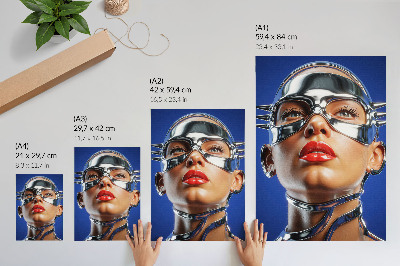 Plagát Futuristická postava, intenzívne farby, modernosť