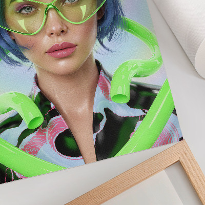 Plagát do obývačky Futuristický portrét ženy s energiou farieb