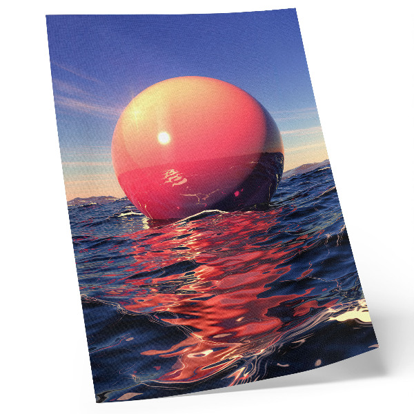 Poster na stenu Obrovská guľa na vode v teplých farbách