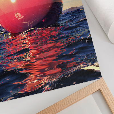Poster na stenu Obrovská guľa na vode v teplých farbách