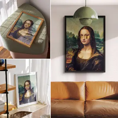 Plagát na stenu umenie so zlatým motívom v modernom štýle