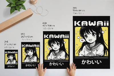 Plagát Čierne čiary v štýle manga so žltými akcentmi