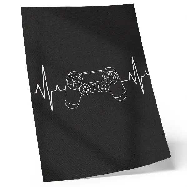 Plagát minimalistický s motívom čiernobieleho srdca v hernom štýle