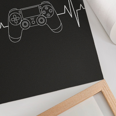 Plagát Minimalistická herná téma čiernobiele srdce