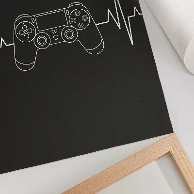 Plagát minimalistický s motívom čiernobieleho srdca v hernom štýle