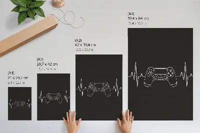 Plagát minimalistický s motívom čiernobieleho srdca v hernom štýle