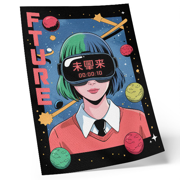 Poster na stenu Moderná vesmírna VR ženská téma