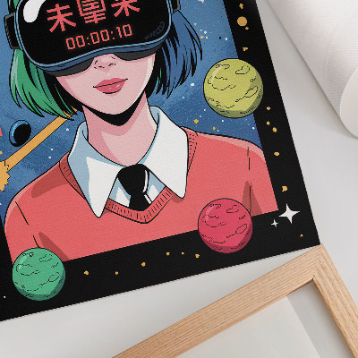 Poster na stenu Moderná vesmírna VR ženská téma