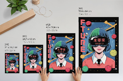 Poster na stenu Moderná vesmírna VR ženská téma