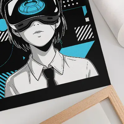 Plagát moderná postava s VR okuliarmi