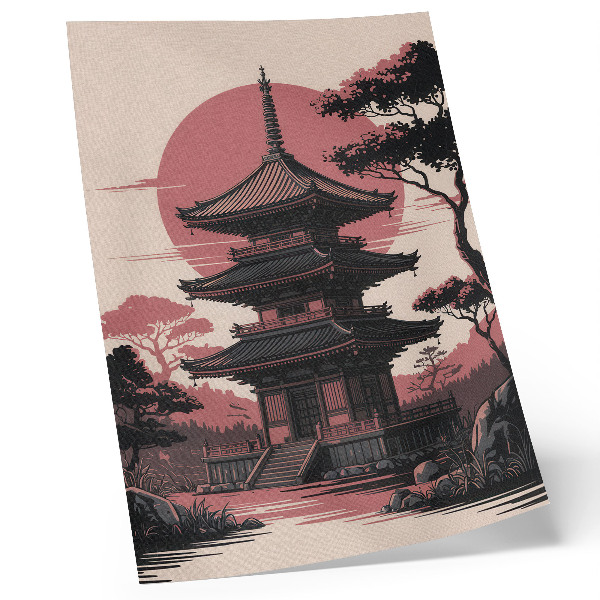 Poster na stenu Orientálna pagoda príroda stromy harmónia estetika