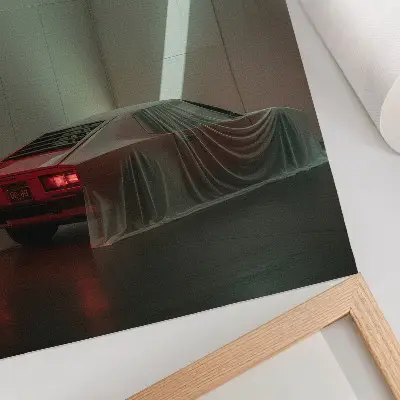 Plagát do obývačky minimalistická elegancia s motívom svetla klasického auta