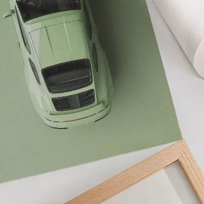 Plagát moderné auto v zelenom odtieni