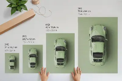 Plagát moderné auto v zelenom odtieni