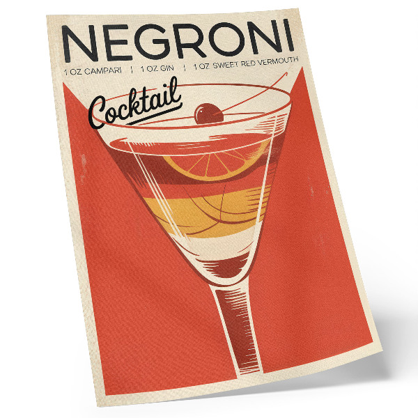 Poster na stenu Retro štýl koktailovej grafiky elegancia nostalgia