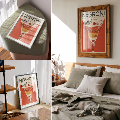 Poster na stenu Retro štýl koktailovej grafiky elegancia nostalgia