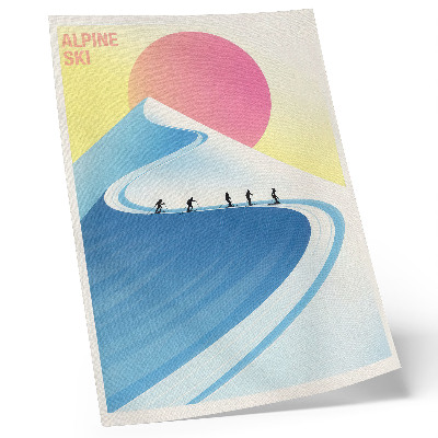 Poster na stenu Minimalistická scéna s lyžiarmi a oblohou