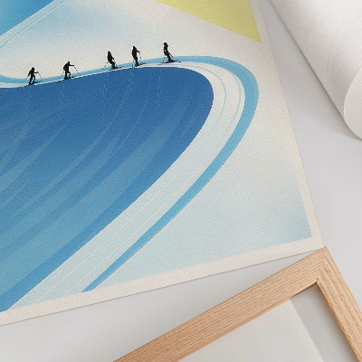 Poster na stenu Minimalistická scéna s lyžiarmi a oblohou