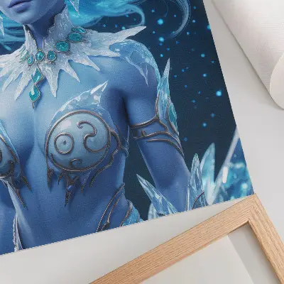 Plagát do obývačky fantastická atmosféra s magickou postavou a ľadovými kryštálikmi
