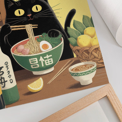 Plagát Mačka s ramenom a citrónmi, japonská téma, nadčasová atmosféra
