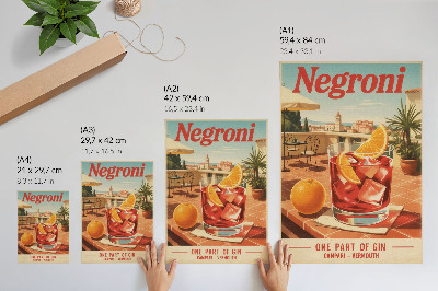 Poster na stenu Pomarančový nápoj na terase, atmosféra v retro štýle