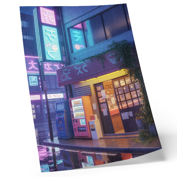 Poster na stenu Neónový dážď atmosférická atmosféra farebné svetlá