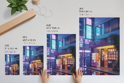 Poster na stenu Neónový dážď atmosférická atmosféra farebné svetlá