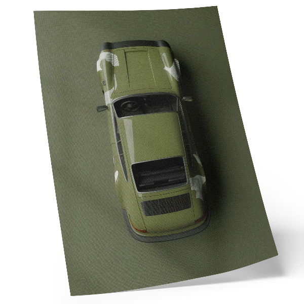 Poster na stenu Elegantné zelené auto minimalizmus jednoduchosť