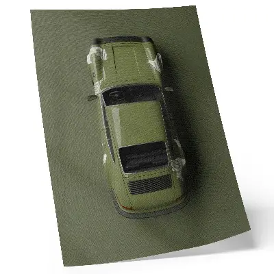Plagát na stenu elegantné zelené auto v minimalistickom štýle