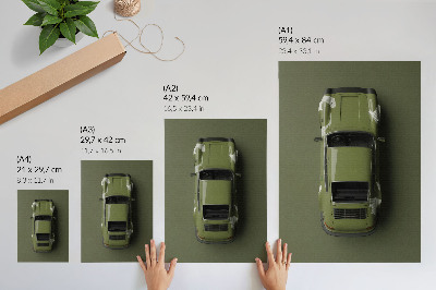 Poster na stenu Elegantné zelené auto minimalizmus jednoduchosť