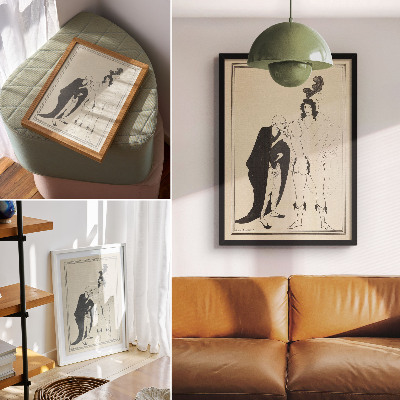 Poster na stenu Heraldovo skúmanie na základe Aristofanovej Lysistraty, Aubrey Beardsley
