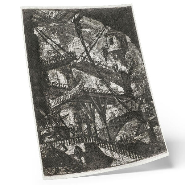 Plagát Padací most, doska VII zo série Carceri d'Invenzione, Giovanni Battista Piranesi