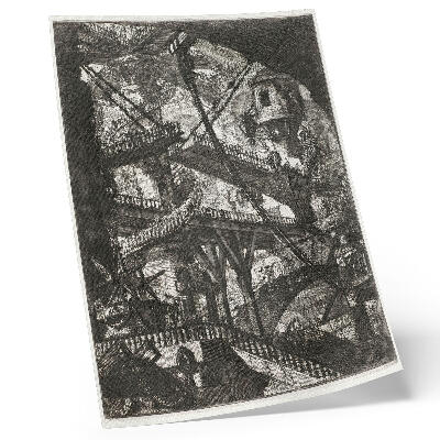Plagát Padací most, doska VII zo série Carceri d'Invenzione, Giovanni Battista Piranesi