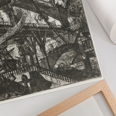 Plagát Padací most, doska VII zo série Carceri d'Invenzione, Giovanni Battista Piranesi