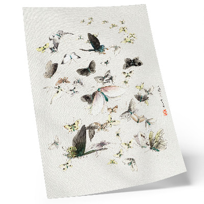 Plagát do obývačky Hokusaiho Motýle a mole (1830-1850)