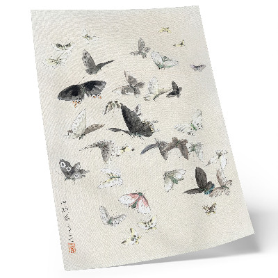 Poster na stenu Hokusaiho Motýle a mole