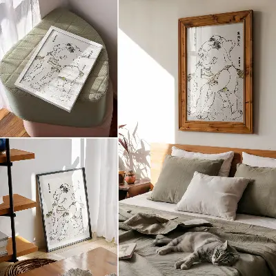 Plagát na stenu Zápasníci sumo od Katsushiki Hokusai, vintage japonská drevotlač