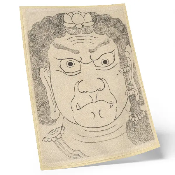 Plagát do obývačky zobrazenie masky Fudō Myōō od školy Katsushika Hokusai