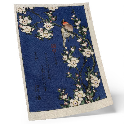 Plagát Katsushika Hokusai (1760-1849), Robin na konári čerešňového kvetu