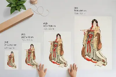 Plagát Benten (Bohyňa lásky) ilustrácia od Kacušiku Hokusaia zobrazujúca japonskú ženu z 18. až 19. storočia