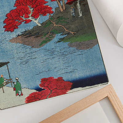 Plagát Jeseň v chráme Akiba v Ukiji (1857) starožitné japonské tlače od Utagawu Hirošigeho