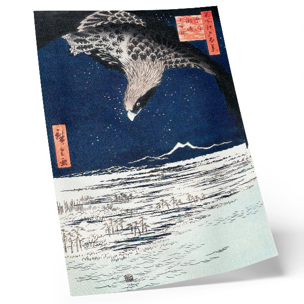 Plagát do obývačky Japonský jastrab (1857) ročník Ukiyo-e od Utagawy Hiroshige