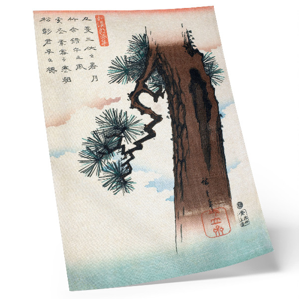 Plagát Japonská borovica (1842-1843) ročník Ukiyo-e od Utagawy Hiroshige